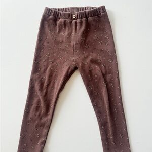 Zara Brown Floral Kids Leggings